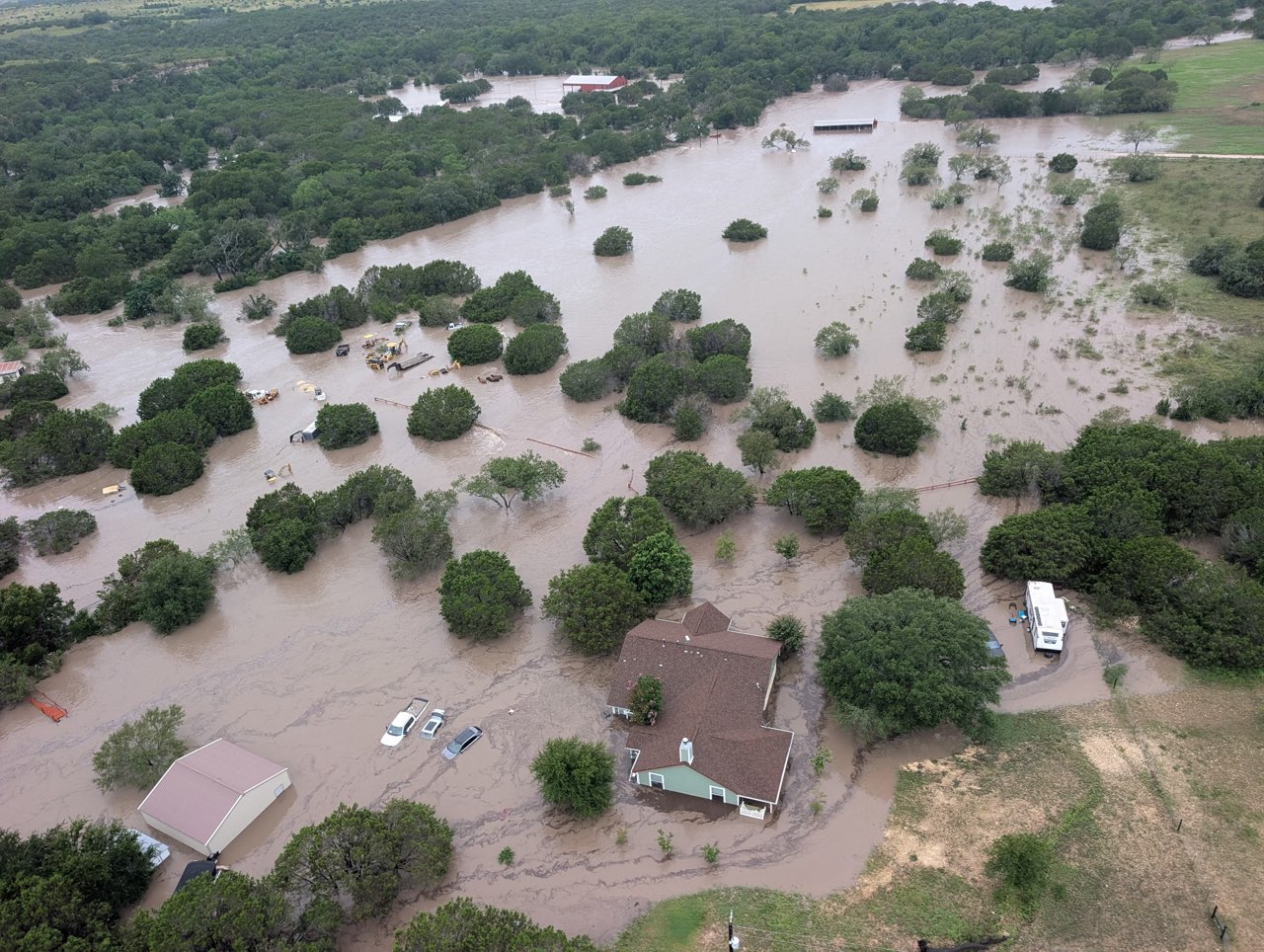 Over flight imagery of the flooding near Kerville, Texas, July 5, 2025. (Courtesy photo) Over flight imagery of the flooding near Kerville, Texas, July 5, 2025. (Courtesy photo)